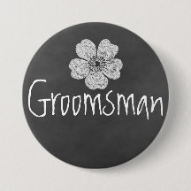Groomsman Vild Vit ros Chalkboard