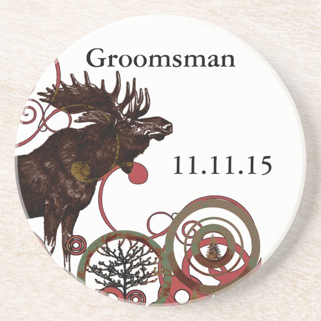 Groomsman Vintage Moose Underlägg (Framsidan)