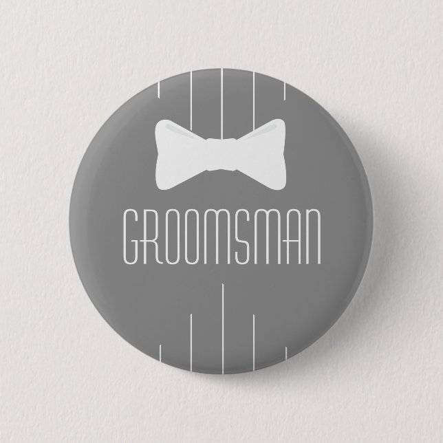 Groomsman White Bowtie 2 Knapp (Framsida)