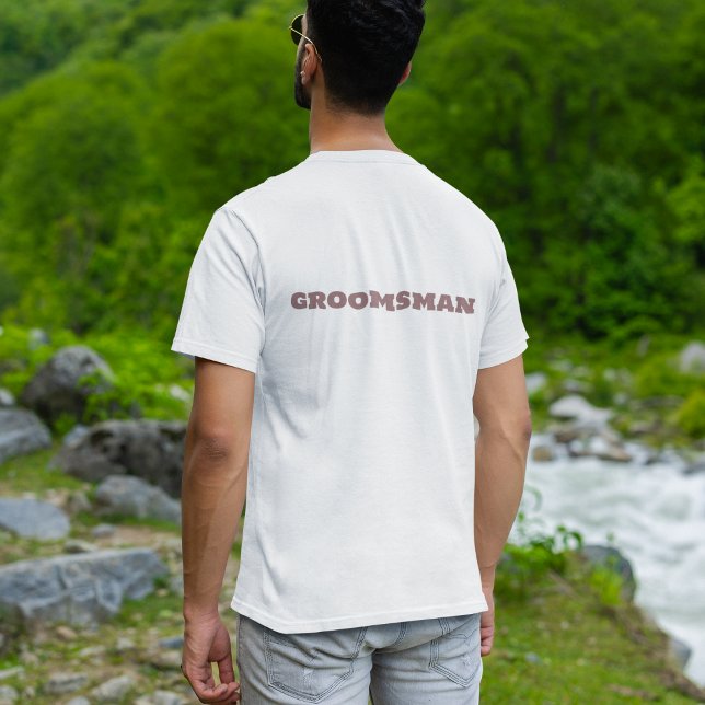 Groomsman White Bröllopsfest T Shirt (Skapare uppladdad)