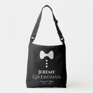 Groomsman White Tie Bröllop Swag Bag Axelväska