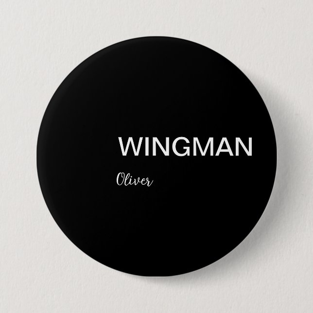 Groomsman Wingman Personal Black White Knapp (Framsida)
