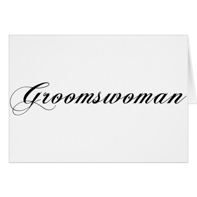 Groomswoman Hälsningskort (Framsidan Horizontal)