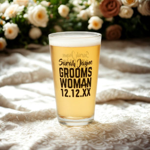Groomswomen Namn Keepsaké Wedding Favor Glass Glaskopp