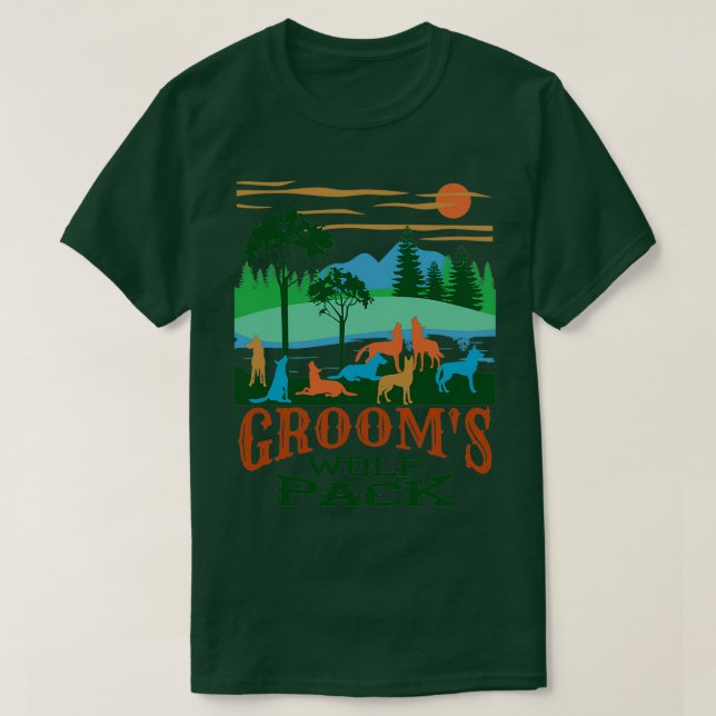 Groomx27s Varg Pack Bröllop T Shirt (Design framsida)