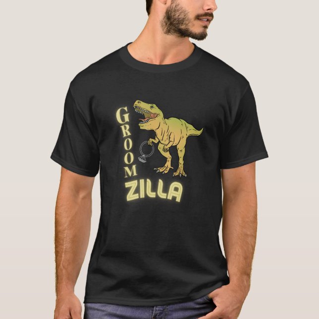 Groomzilla Funny Groom Bröllop Make T Shirt (Framsida)