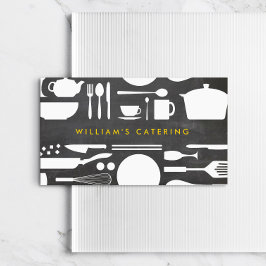 Groon Kitchen Collage on Chalkboard Background Visitkort