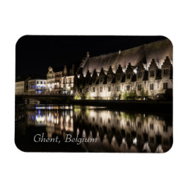 Groot Vleeshuis, Gent, Belgien på natten Magnet