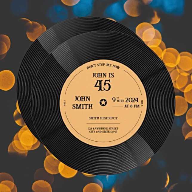 Groove in i Firande: Vinyl Record Birthday Inbjudningar (Skapare uppladdad)