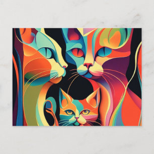Groove-katter Vykort