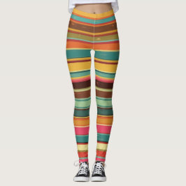 Groove Vågar 70s Psychedelic Line Mönster Leggings