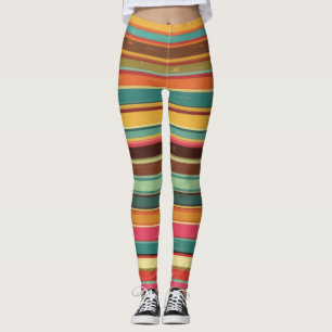 Groove Vågar 70s Psychedelic Line Mönster Leggings