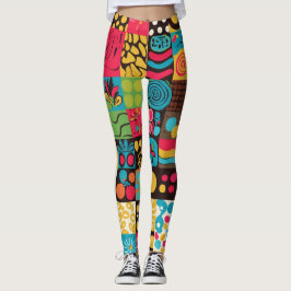 Groove Vågar 70s Psychedelic Line Mönster Leggings