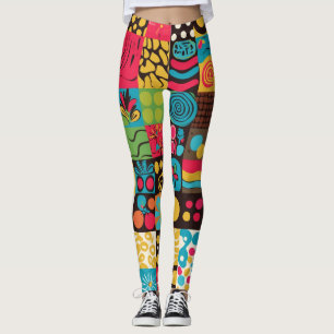 Groove Vågar 70s Psychedelic Line Mönster Leggings