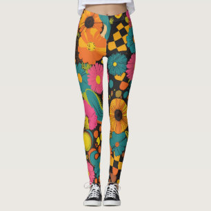 Groove Vågar 70s Psychedelic Line Mönster Leggings