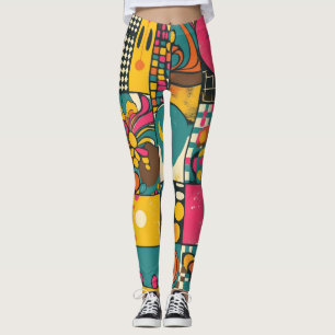 Groove Vågar 70s Psychedelic Line Mönster Leggings