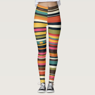 Groove Vågar 70s Psychedelic Line Mönster Leggings