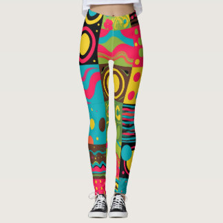 Groove Vågar 70s Psychedelic Line Mönster Leggings