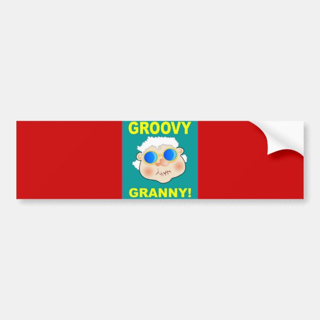 Groovey Granny Tecknad Bildekal (Framsidan)