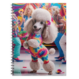 Groovie Hippie 60:s Poodle Dancing in the Disco Anteckningsbok