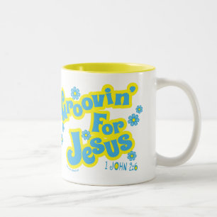 Groovin för Jesus Retro Stil Christian Två-Tonad Mugg