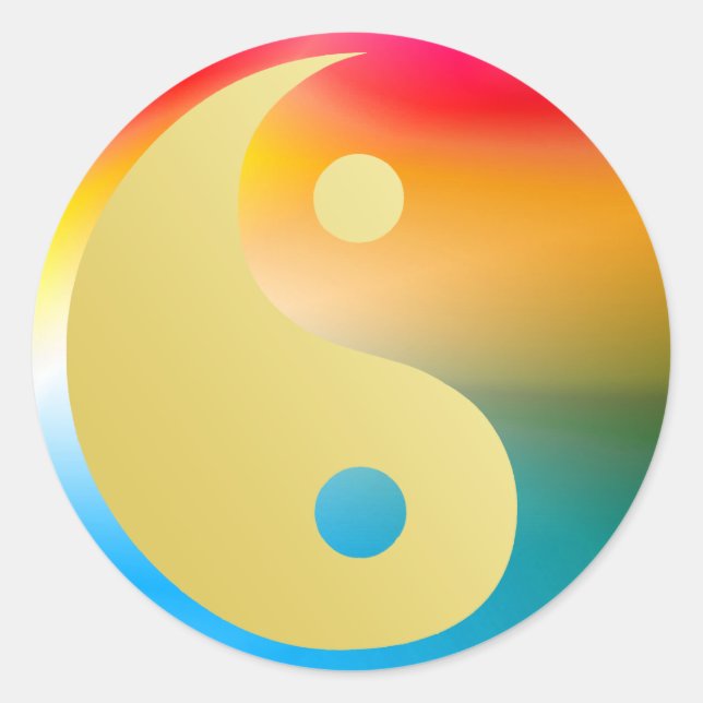 Groovin'Yin och Yang Sticker Runt Klistermärke (Framsida)