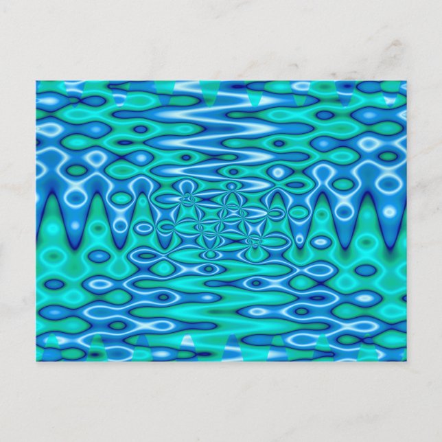 groovisk horisontell blå vykort (Framsida)