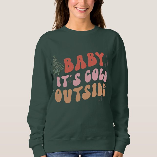 Groovo retro, roligt jultal som säger pyjamas t shirt (Framsida)