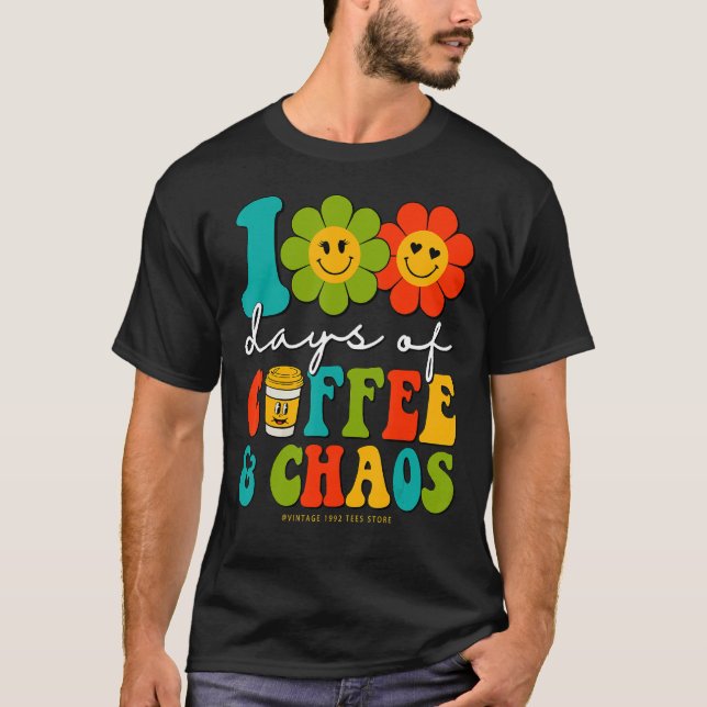 Groovy 100 dagar för kaffe- och chaoslärare 100 da t shirt (Framsida)