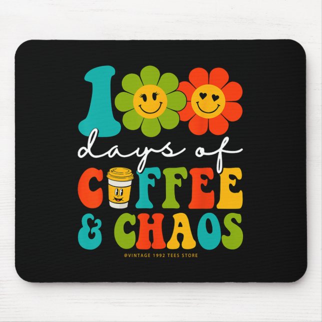 Groovy 100 dagar kaffe och chaoslärare 100 dagar musmatta (Framsidan)
