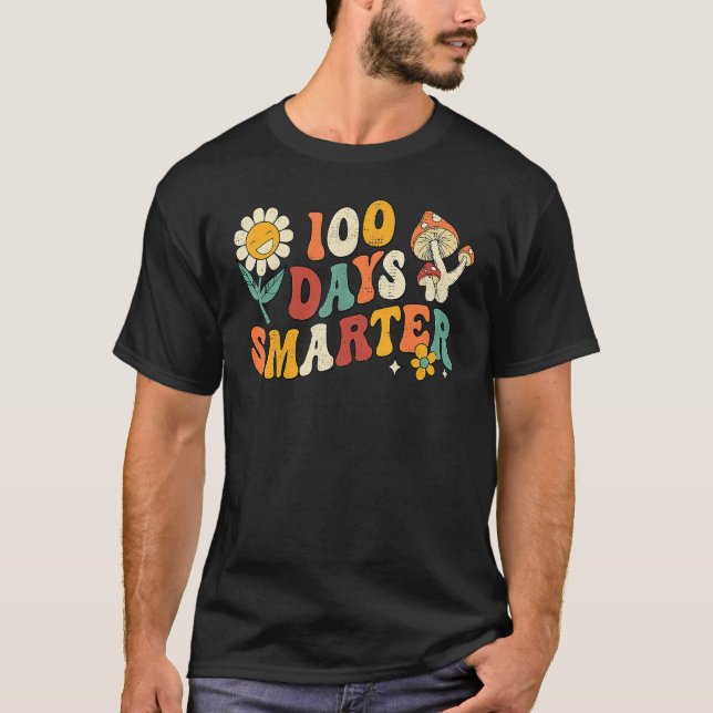 Groovy 100 dagar Smartare Hippie-lärare 100 dagar T Shirt (Framsida)
