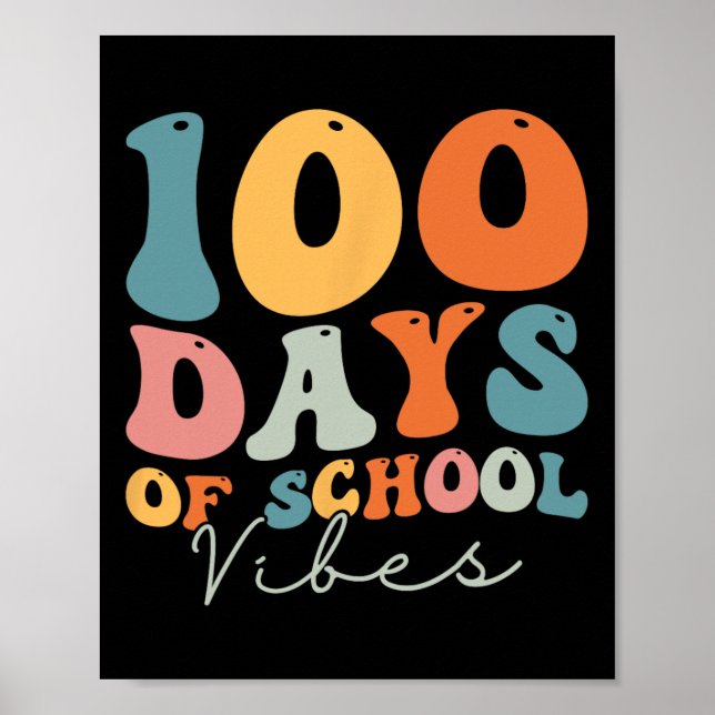 Groovy 100 dagars skoldagars lärarboxar poster (Framsidan)