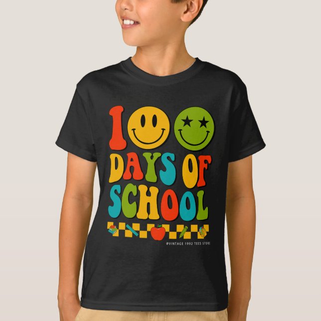 Groovy 100 dagars skollärarbarn i Student T Shirt (Framsida)