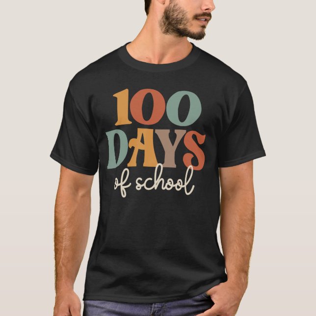 Groovy 100 skoldagar - Retro för barn & Teach T Shirt (Framsida)