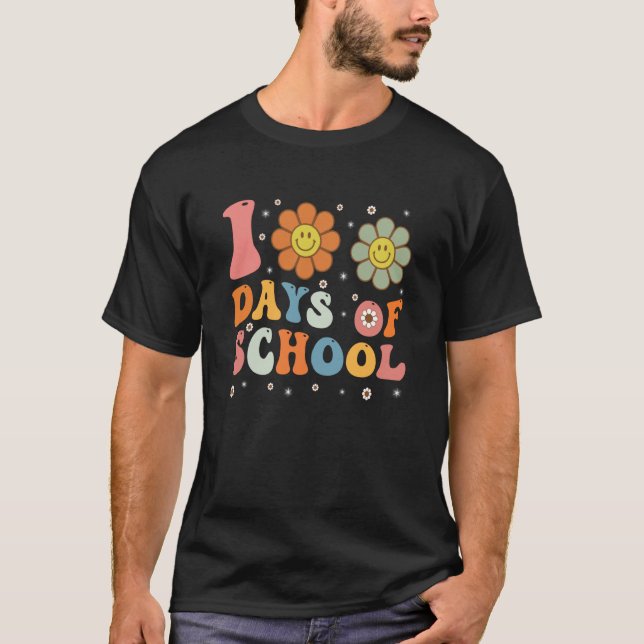 Groovy 100th Day Student Cute Boys Girls 100 Days  T Shirt (Framsida)