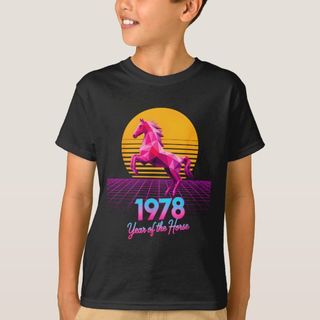 Groovy 2026 Horse Year 1978 48th Birthday Lunar La T Shirt (Framsida)