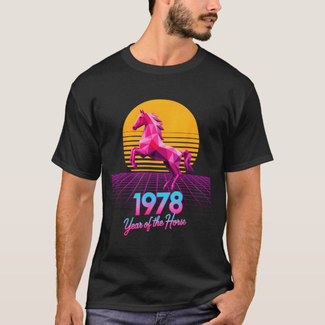 Groovy 2026 Horse Year 1978 48th Birthday Lunar La T Shirt (Framsida)