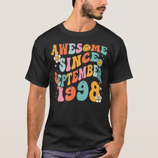 Groovy 24:e födelsedagen Fantastisk sedan septembe T Shirt (Framsida)