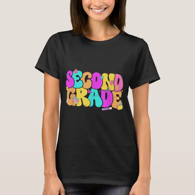 Groovy 2:a blyertspennan Klass Back to school T Shirt (Framsida)