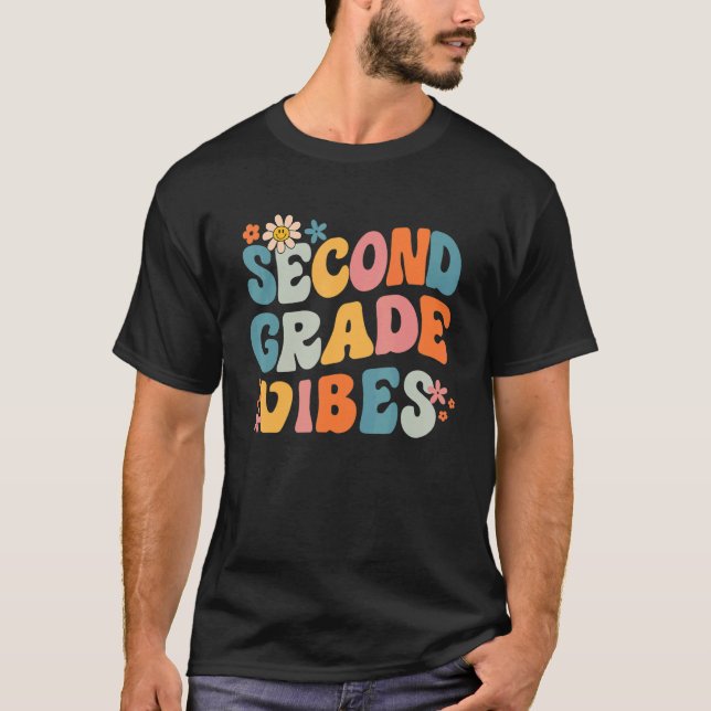 Groovy 2:a Klass-läraren Student Retro back T Shirt (Framsida)