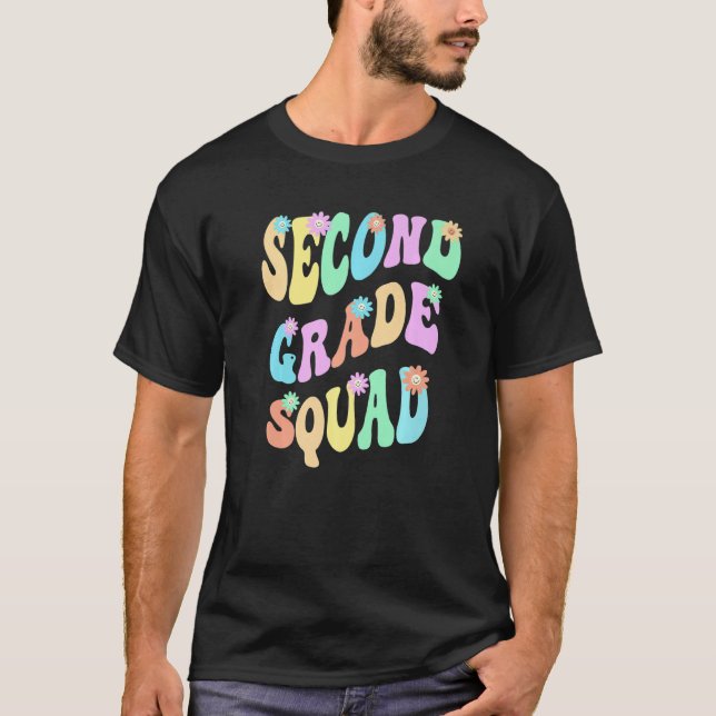 Groovy 2nd Grade Squad School Teacher Second Gr Re T Shirt (Framsida)