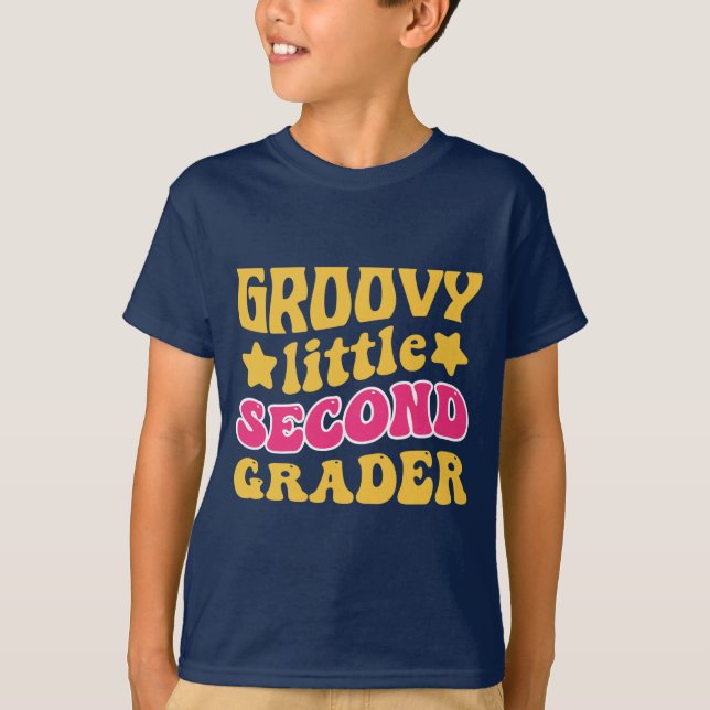 Groovy 2nd Grader Back to school T-Shirt (Framsida)
