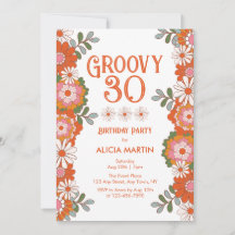 Groovy 30 Classic Hippie Löv Birthday