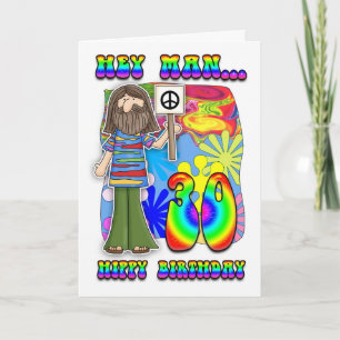 Groovy 30års födelsedag - Hippy födelsedag Kort