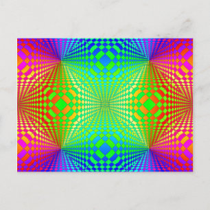 Groovy 3-D Retro Mönster Vykort