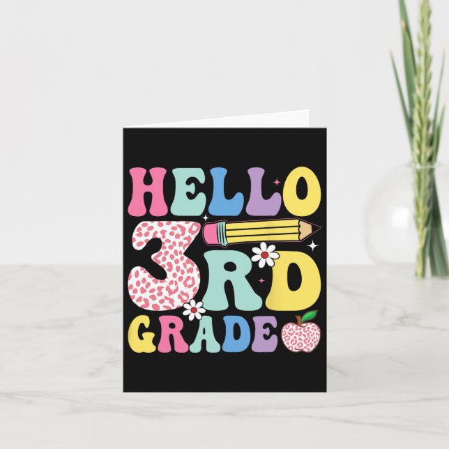 Groovy 3:e Klass Back to school-Rosa Leopard 2025 Kort (Framsida)
