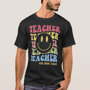 Groovy 3:e Klass Vibes Retro Ansikte-lärare tillba T Shirt