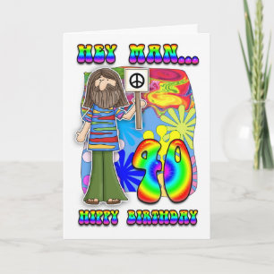 Groovy 40th födelsedag - Hippy födelsedag Kort