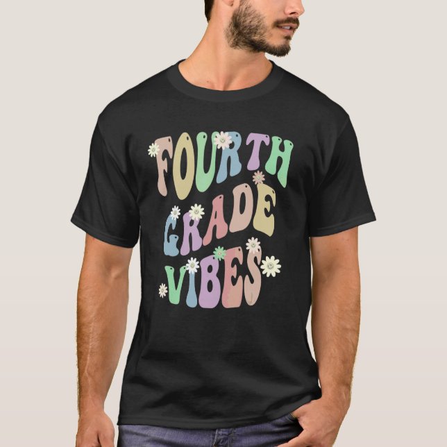 Groovy 4:e klassens vibbar Skollärare Fjärde klass T Shirt (Framsida)