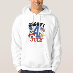 Groovy 4 juli Raket Patriotisk T-Shirt Design_1 Hoodie
